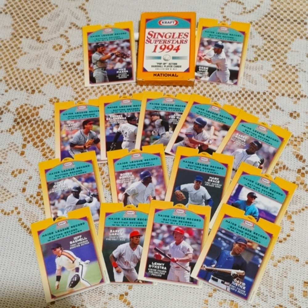 1994 KRAFT SINGLES SUPERSTARS BASEBALL POP UP PLAYER CARDS